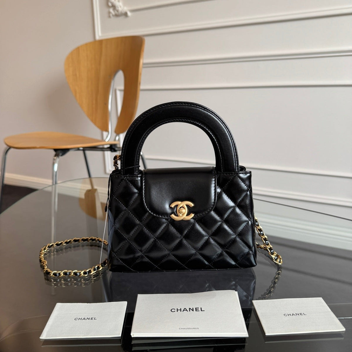 Chanel Kelly Shopping Bag 19 in Black Calfskin Gold Hardware