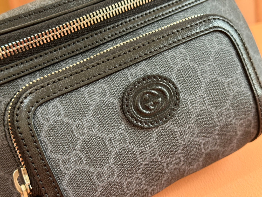Gucci Ophidia Belt Bag 28 in Dark Grey Calfskin