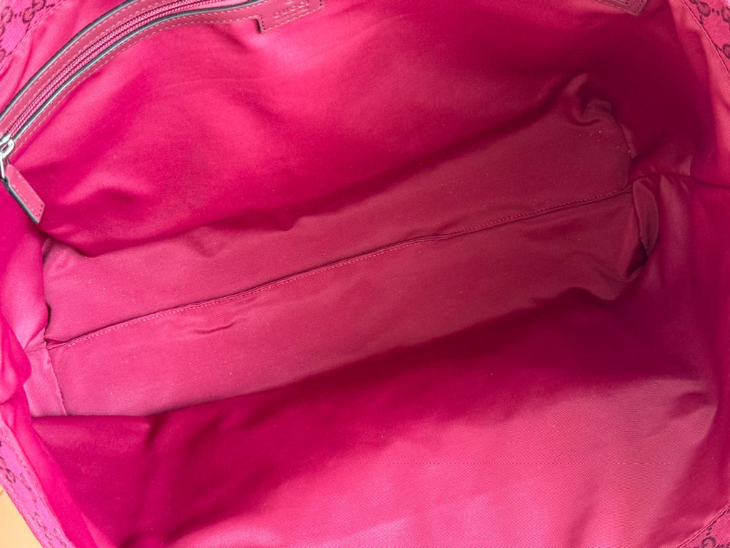 Gucci Large Tote Bag 45 in Wine Red Monogram Canvas