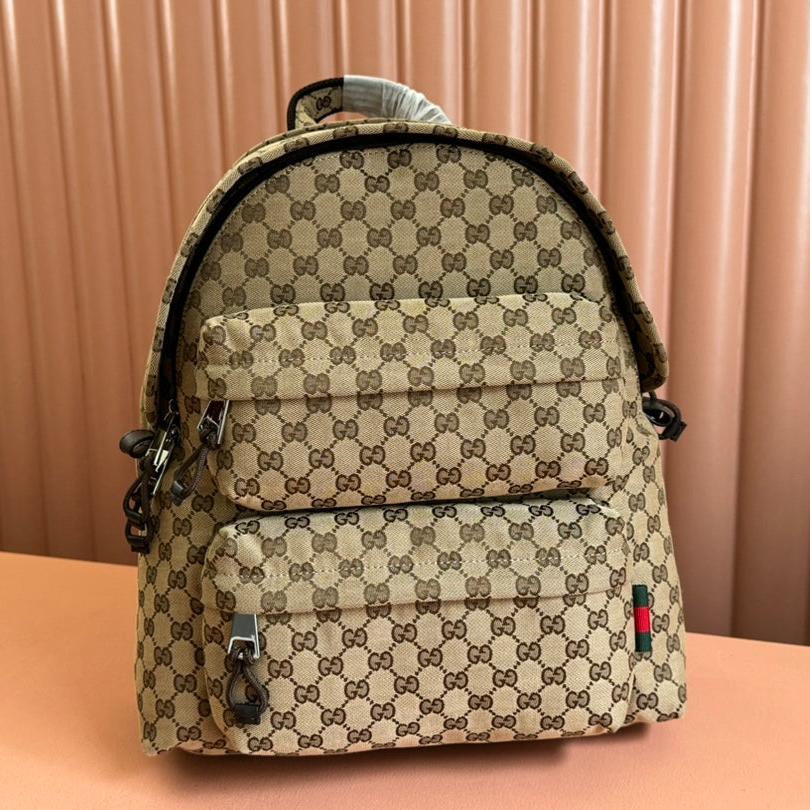 Gucci Medium Backpack 40 in Bege and Ebony Canvas