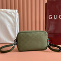 Gucci Small Crossbody Bag 23.5 in Forest Green Canvas