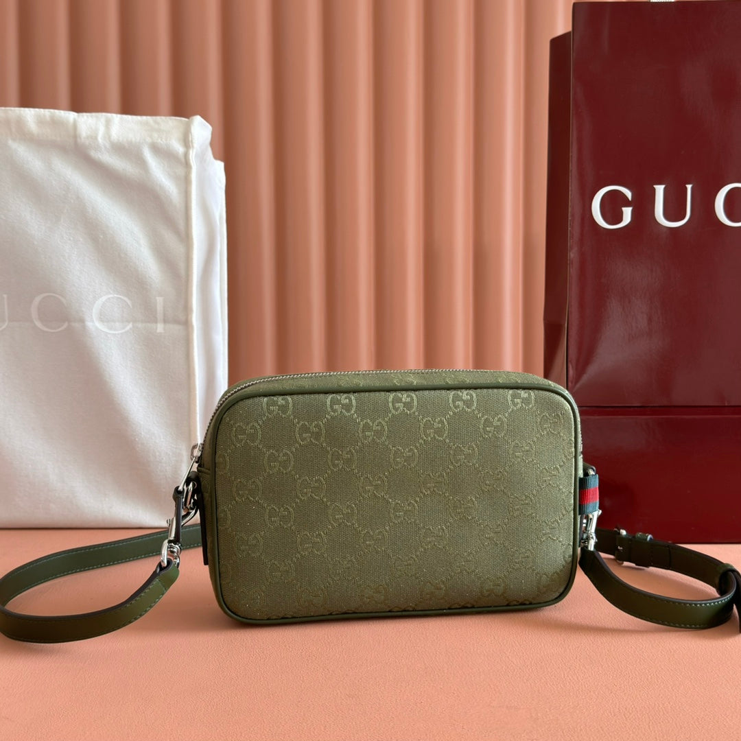 Gucci Small Crossbody Bag 23.5 in Forest Green Canvas