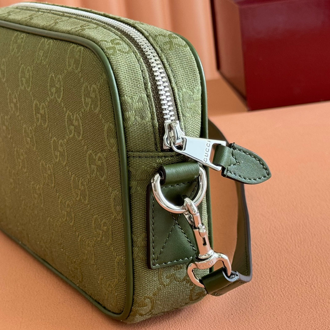 Gucci Small Crossbody Bag 23.5 in Forest Green Canvas