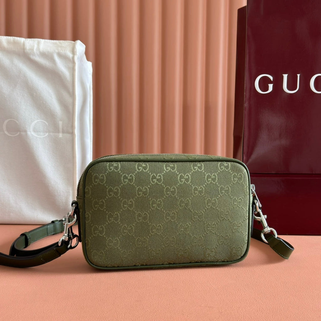 Gucci Small Crossbody Bag 23.5 in Forest Green Canvas