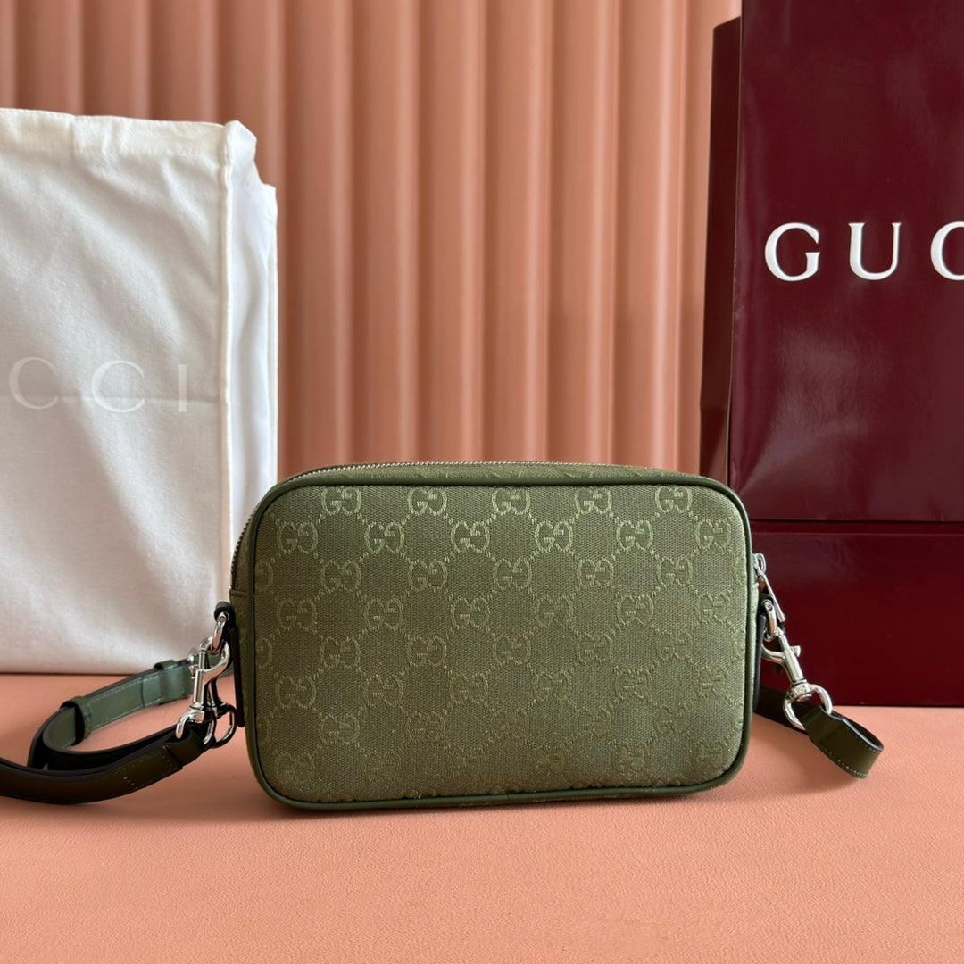 Gucci Small Crossbody Bag 23.5 in Forest Green Canvas