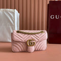 Gucci Medium Marmont Matelassé 26 in Light Pink Calfskin Bag