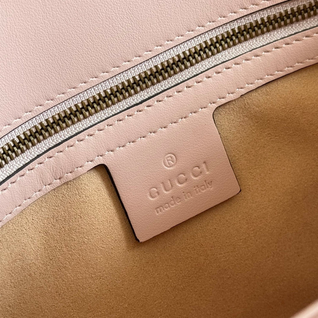 Gucci Medium Marmont Matelassé 26 in Light Pink Calfskin Bag