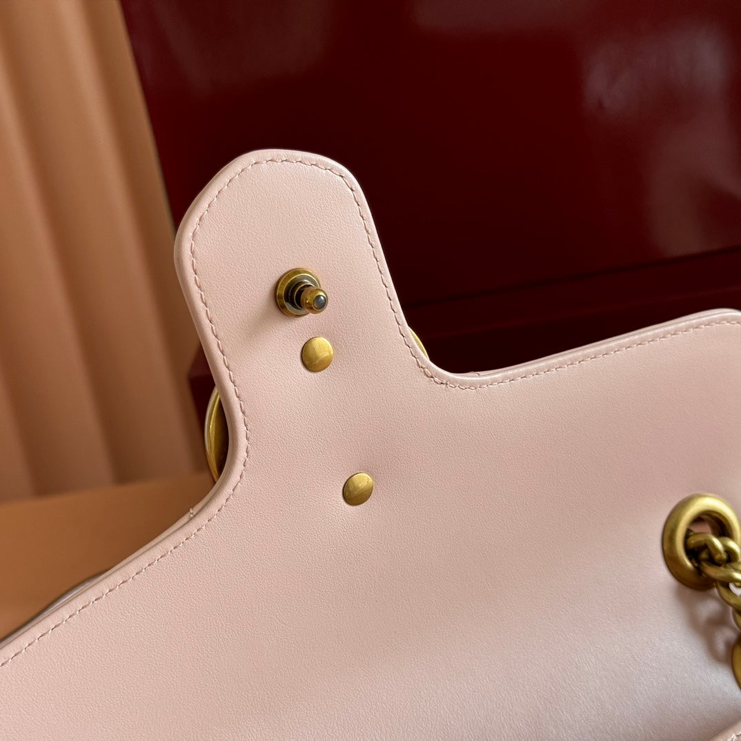 Gucci Medium Marmont Matelassé 26 in Light Pink Calfskin Bag