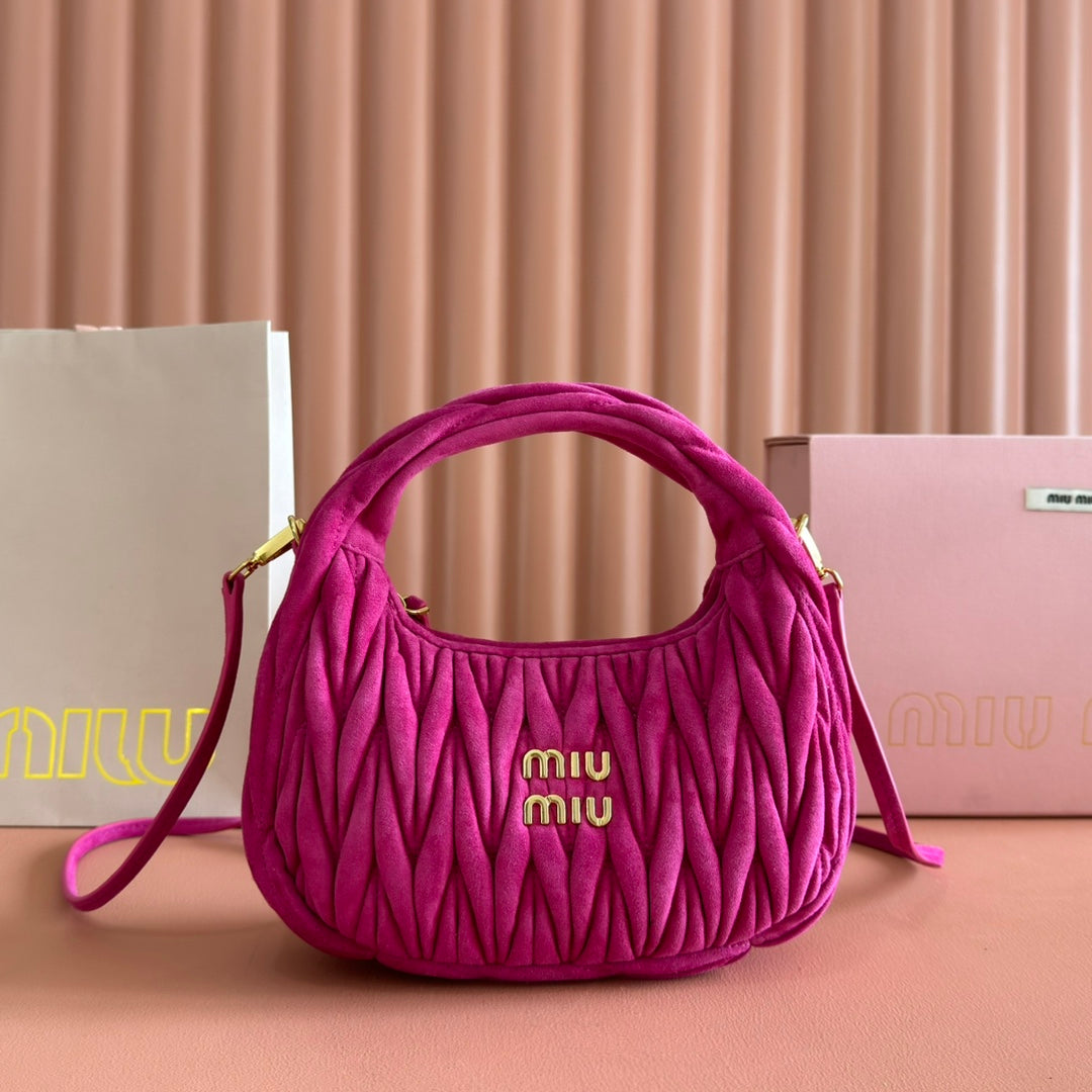 Miu Miu Suede Handbag 23 Deep Fuchsia