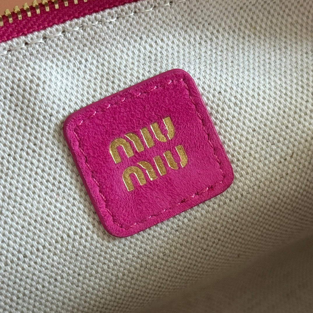 Suede Bag 22 Fuchsia Gold Hardware