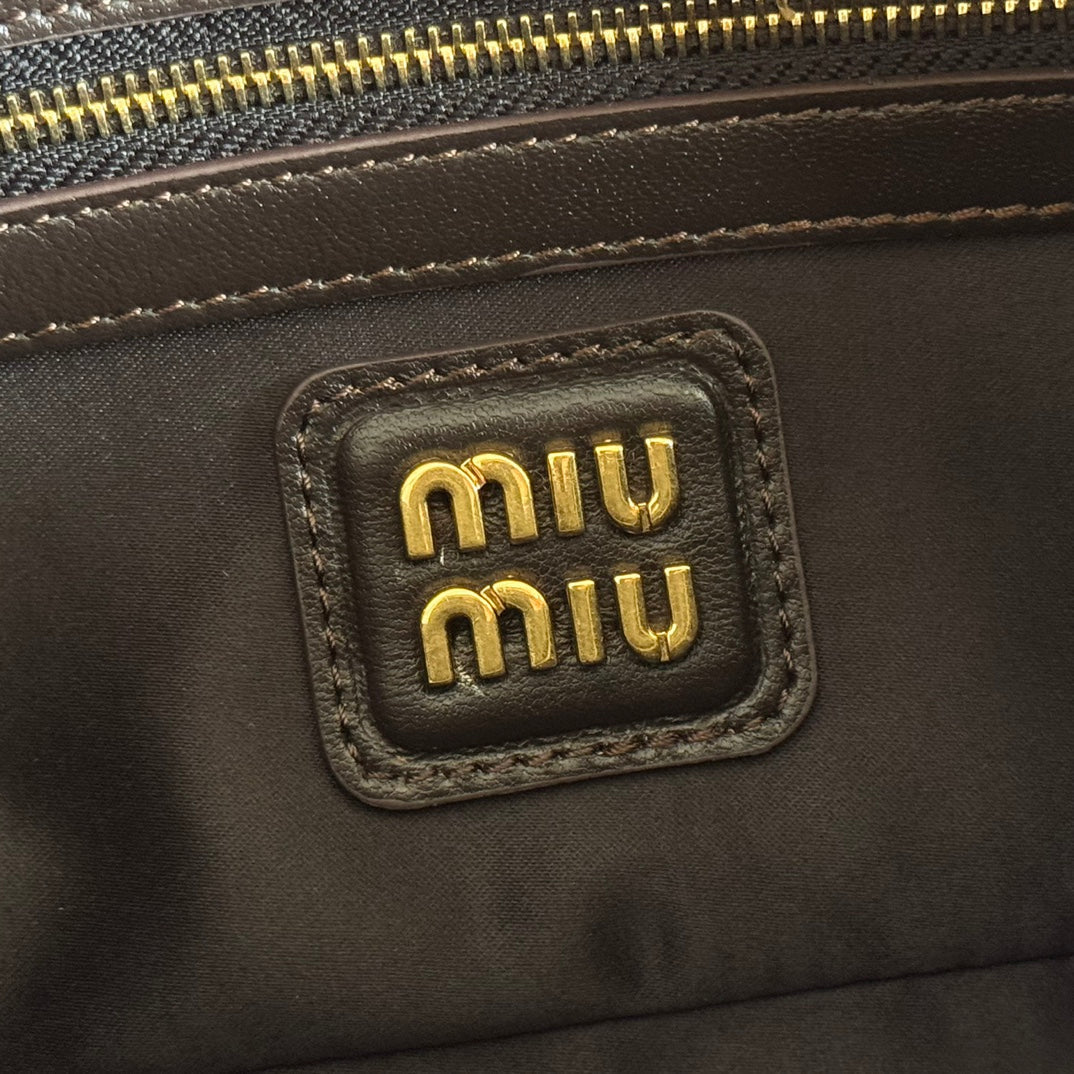 Miu Miu 26S Arcadie Matelasse Bag 22 in Black Calfskin Gold Hardware