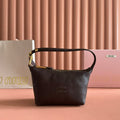 Miu Miu 26S Corduroy Pouch Bag 25 in Dark Brown Calfskin Gold Hardware