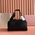 Miu Miu 26S Top-Handle Bag 28 in Black Calfskin Gold Hardware