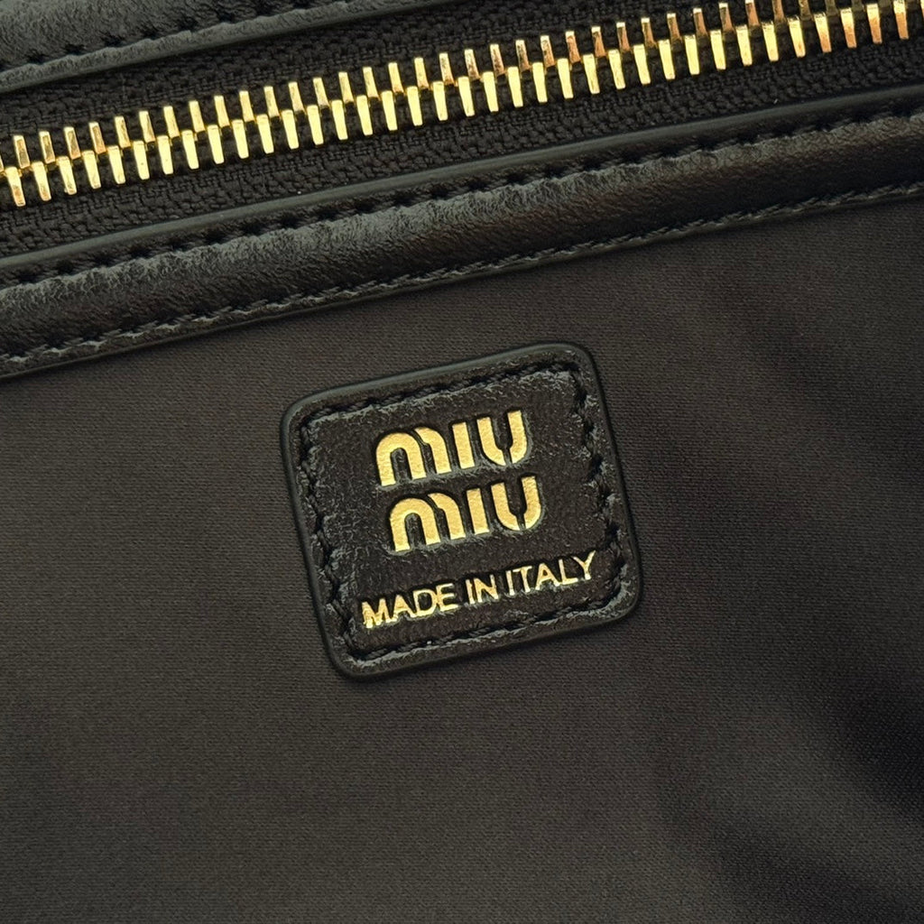 Miu Miu 26S Top-Handle Bag 28 in Black Calfskin Gold Hardware