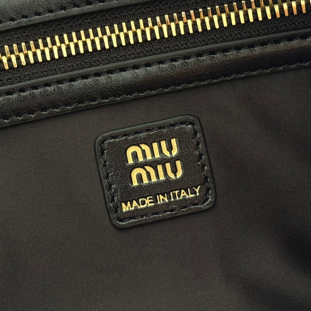 Miu Miu 26S Top-Handle Bag 28 in Black Calfskin Gold Hardware