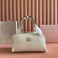 Miu Miu 26S Top-Handle Bag 28 in White Calfskin Gold Hardware