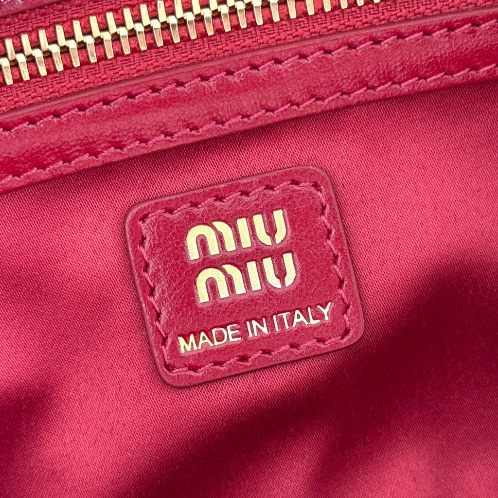 Miu Miu 26S Top-Handle Bag 28 in Dark Red Calfskin Gold Hardware