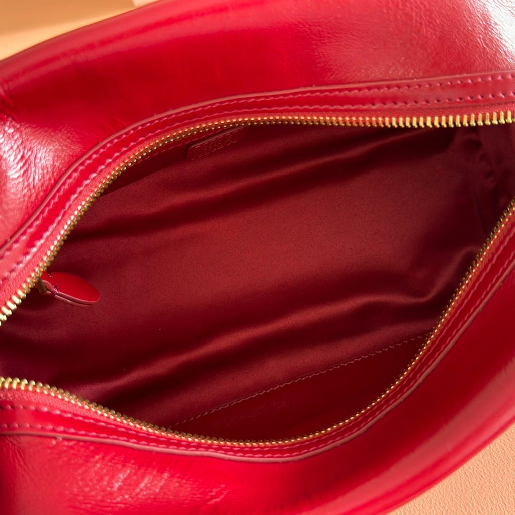 Miu Miu 26S Top-Handle Bag 28 in Dark Red Calfskin Gold Hardware