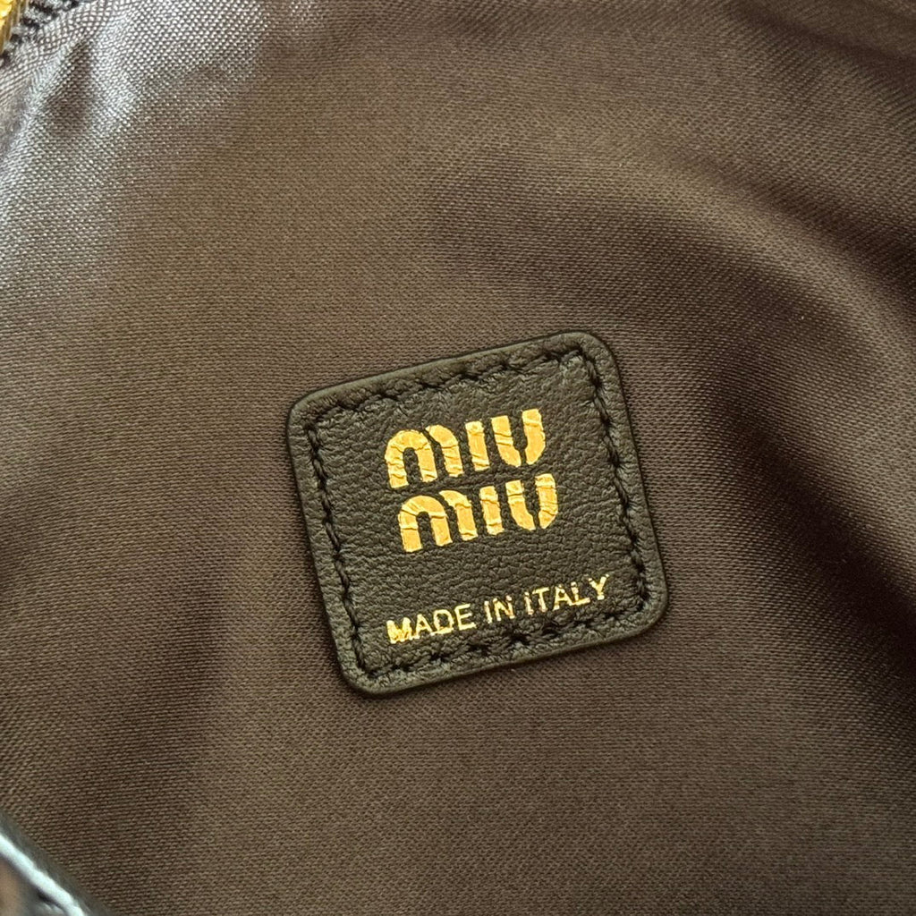 Miu Miu 26S Pouch Bag 15 in Black Calfskin Gold Hardware