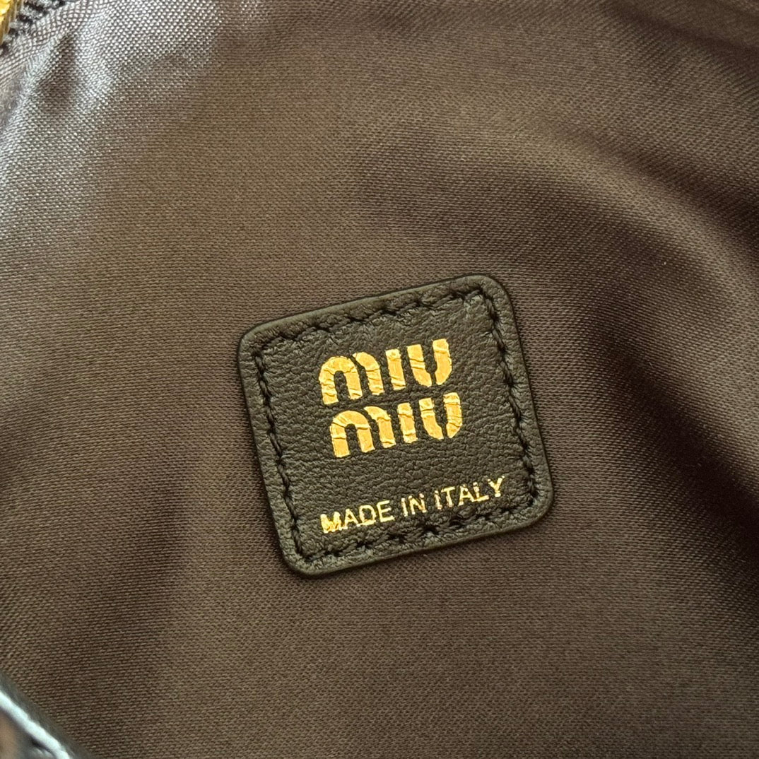 Miu Miu 26S Pouch Bag 15 in Black Calfskin Gold Hardware
