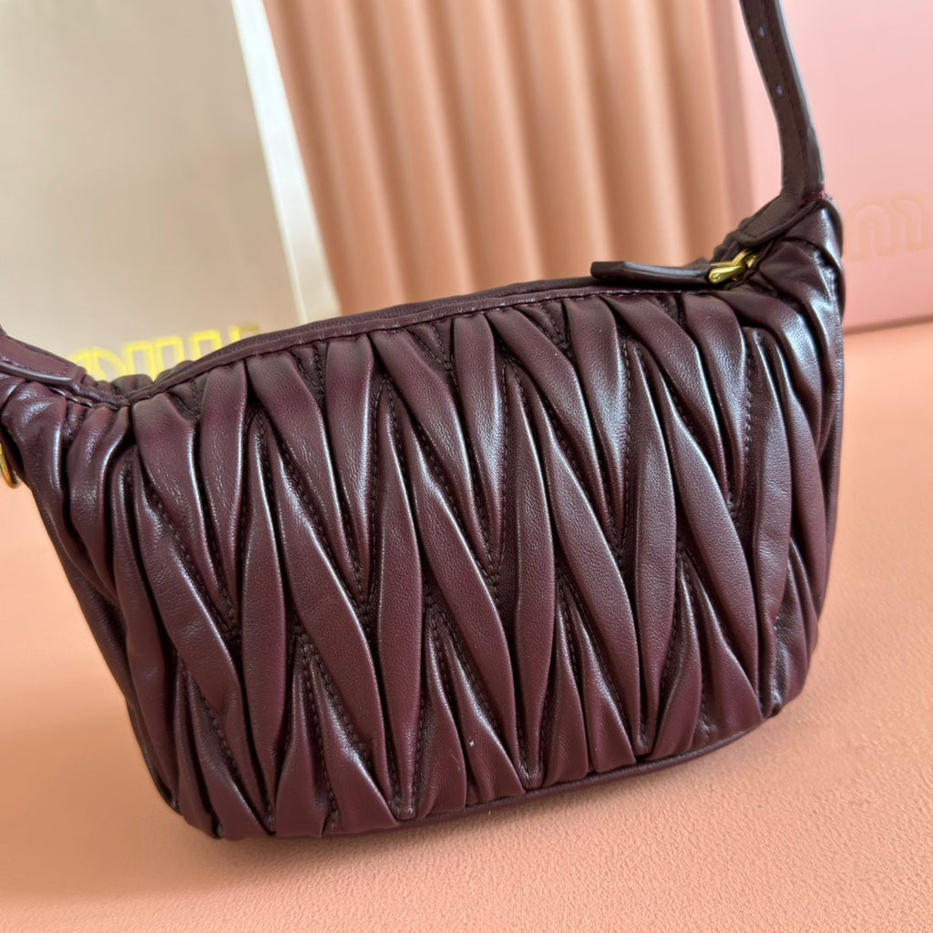 Miu Miu 26S Pouch Bag 15 in Coffee Brown Calfskin Gold Hardware
