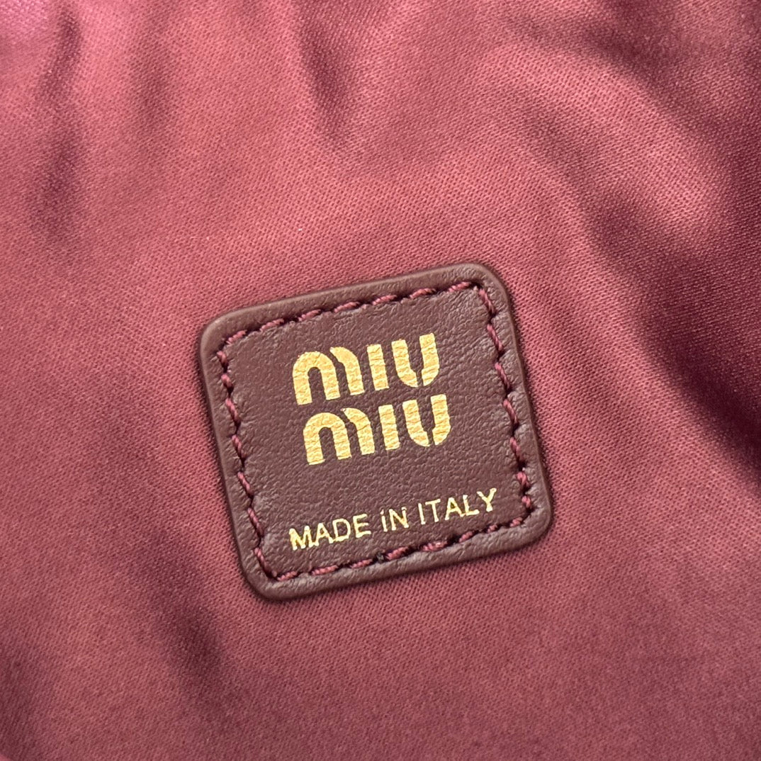 Miu Miu 26S Pouch Bag 15 in Coffee Brown Calfskin Gold Hardware