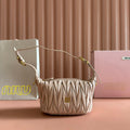 Miu Miu 26S Pouch Bag 15 in Light Pink Calfskin Gold Hardware