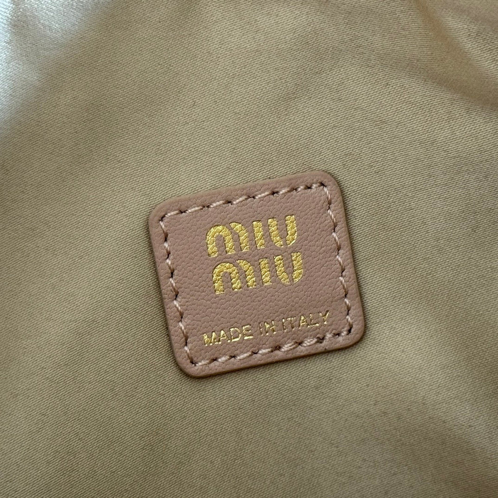 Miu Miu 26S Pouch Bag 15 in Light Pink Calfskin Gold Hardware
