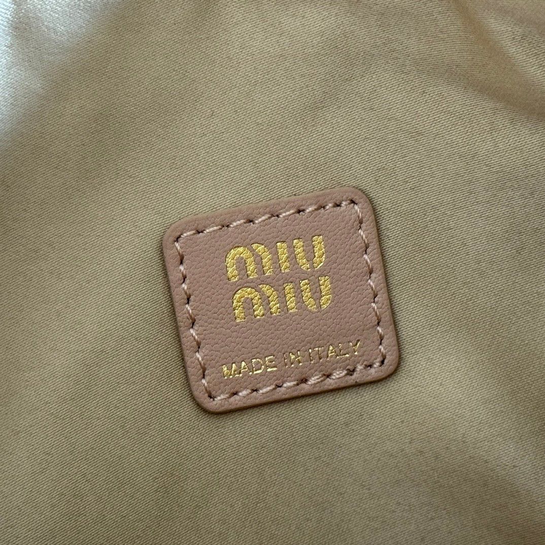Miu Miu 26S Pouch Bag 15 in Light Pink Calfskin Gold Hardware