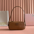 Miu Miu 26S Pouch Bag 20 in Tan Brown Calfskin Gold Hardware