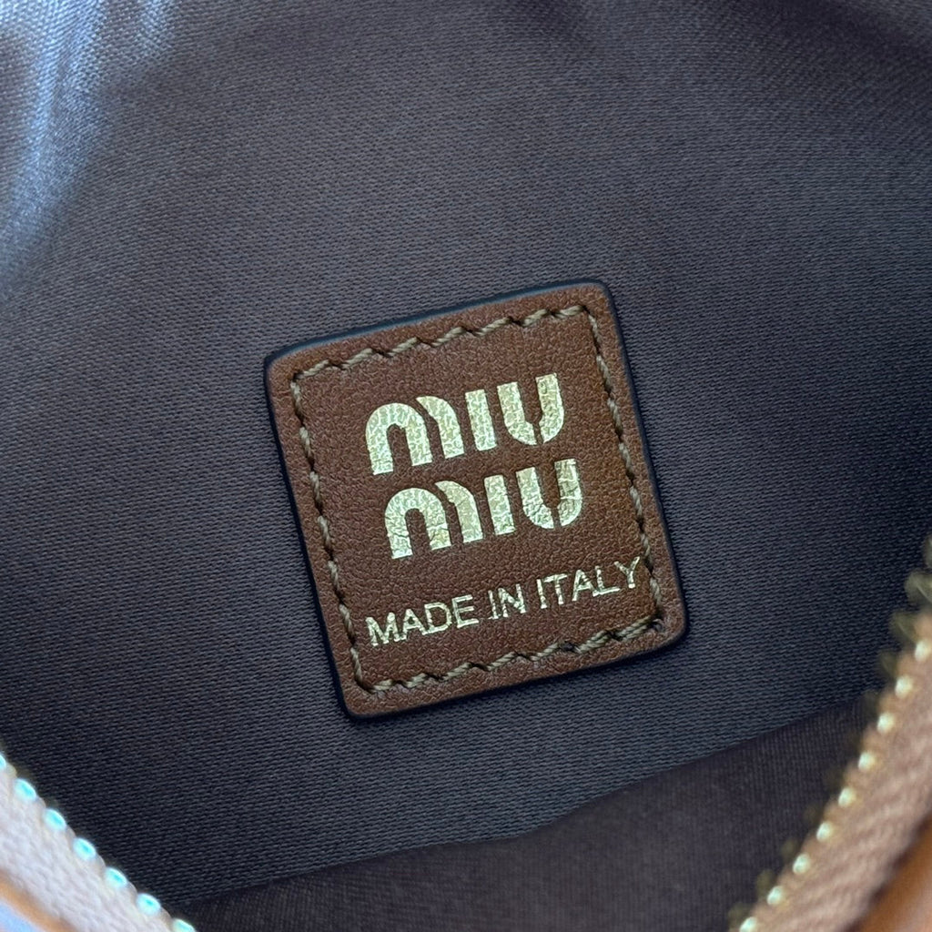Miu Miu 26S Wander Bag 20 in Brown Calfskin Gold Hardware