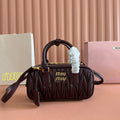 Miu Miu 26S Arcadie Matelasse Bag 22 in Dark Brown Calfskin Gold Hardware