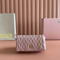 Miu Miu 26S Matelasse Mini Bag 18 in Pink Calfskin Gold Hardware