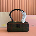 Miu Miu 26S Beau Canvas Bag 28 in Multicolor Wool and Black Calfskin