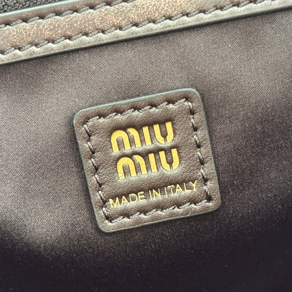 Miu Miu 26S Pocket Bag 38 in Black Calfskin Gold Hardware