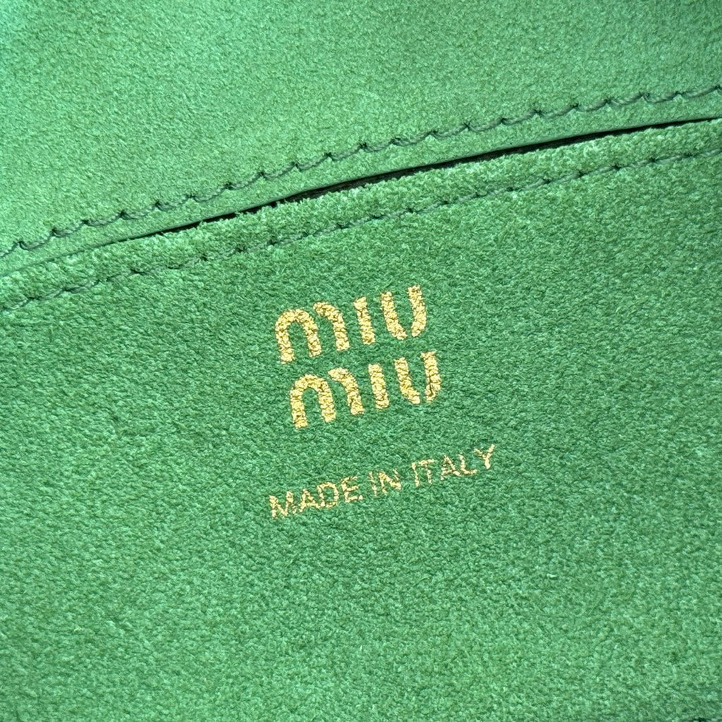 Miu Miu 26S Pouch Bag 18 in Dark Brown Calfskin Gold Hardware