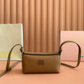 Miu Miu 26S Pouch Bag 18 in Dark Brown Calfskin Gold Hardware