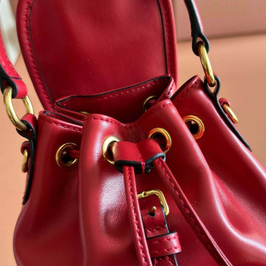 Miu Miu 26S Mini-Backpack 17 in Dark Red Calfskin Gold Hardware