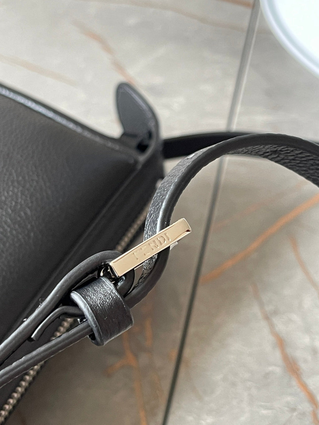 Fendi Simply Mini 22 in Black Grained Calfskin Bag
