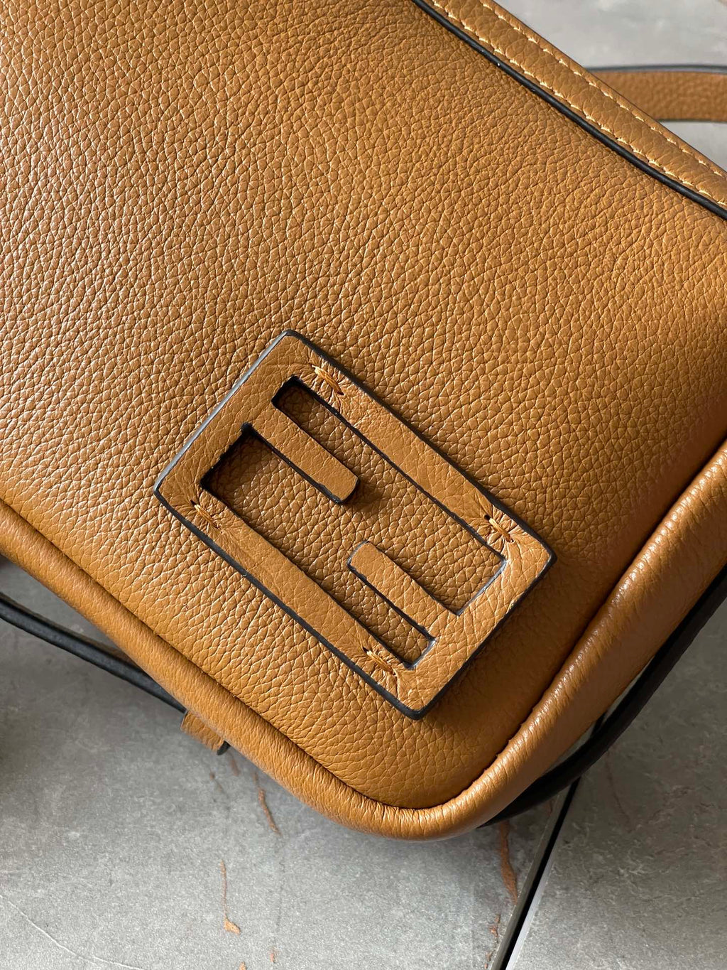 Fendi Simply Mini 22 in Bronze Brown Grained Calfskin Bag