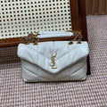 Saint Laurent Puffer Toy 23 in White Lambskin Gold Hardware Bag