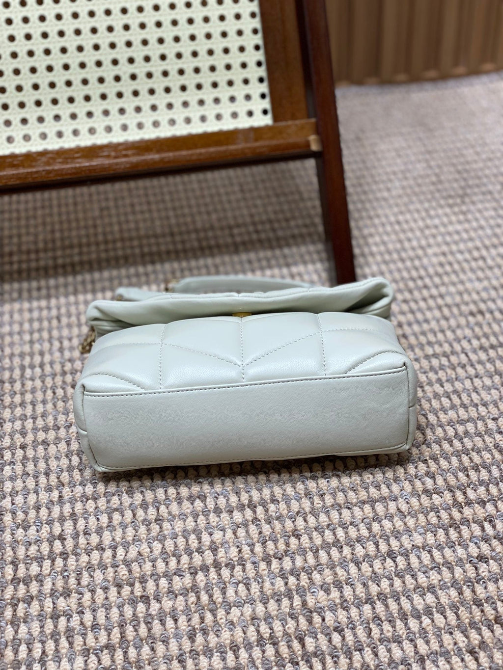 Saint Laurent Puffer Toy 23 in White Lambskin Gold Hardware Bag