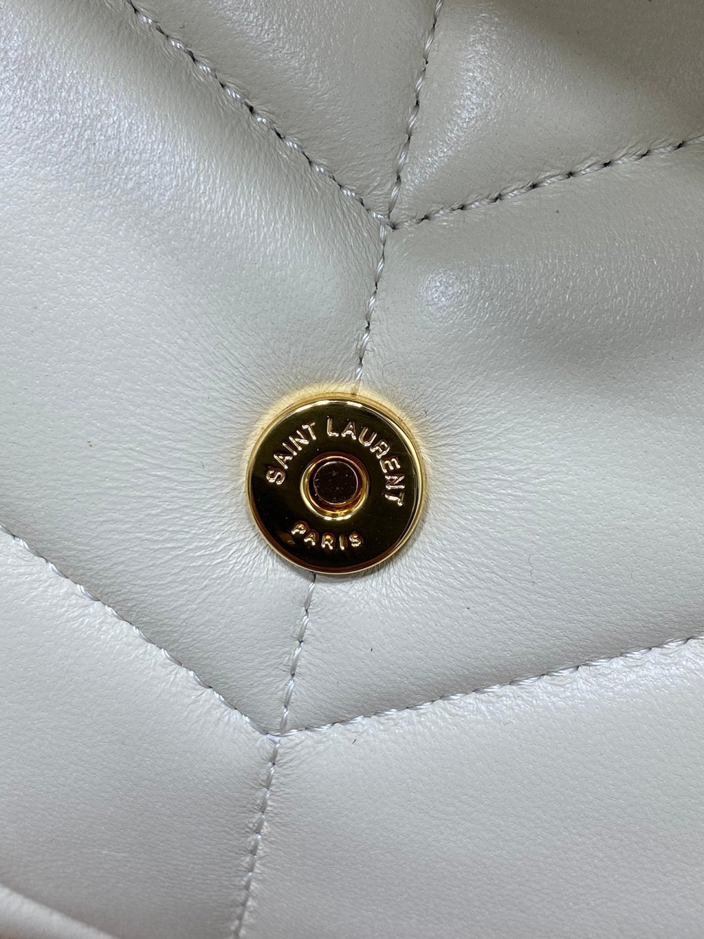 Saint Laurent Puffer Toy 23 in White Lambskin Gold Hardware Bag