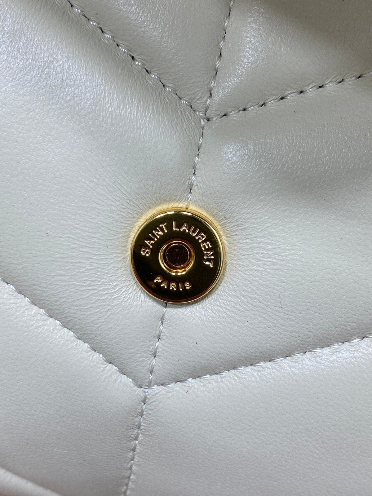 Saint Laurent Puffer Toy 23 in White Lambskin Gold Hardware Bag