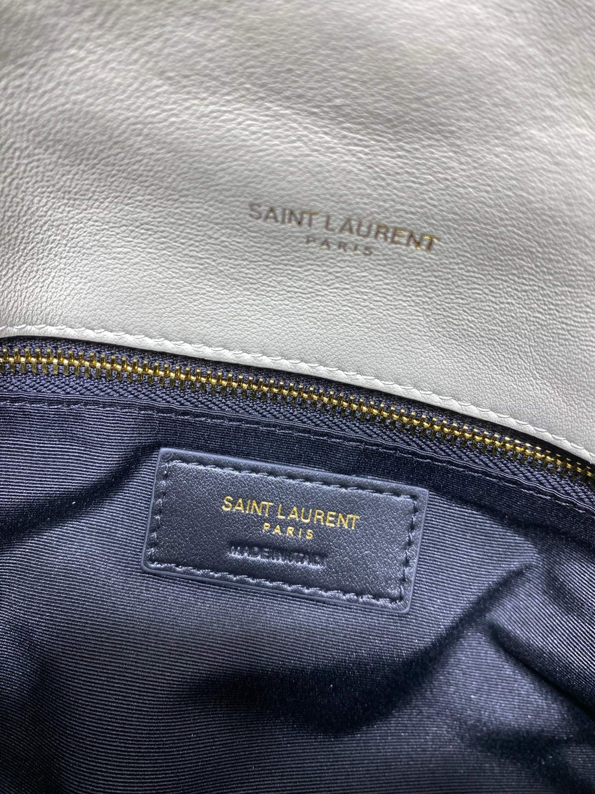 Saint Laurent Puffer Toy 23 in White Lambskin Gold Hardware Bag