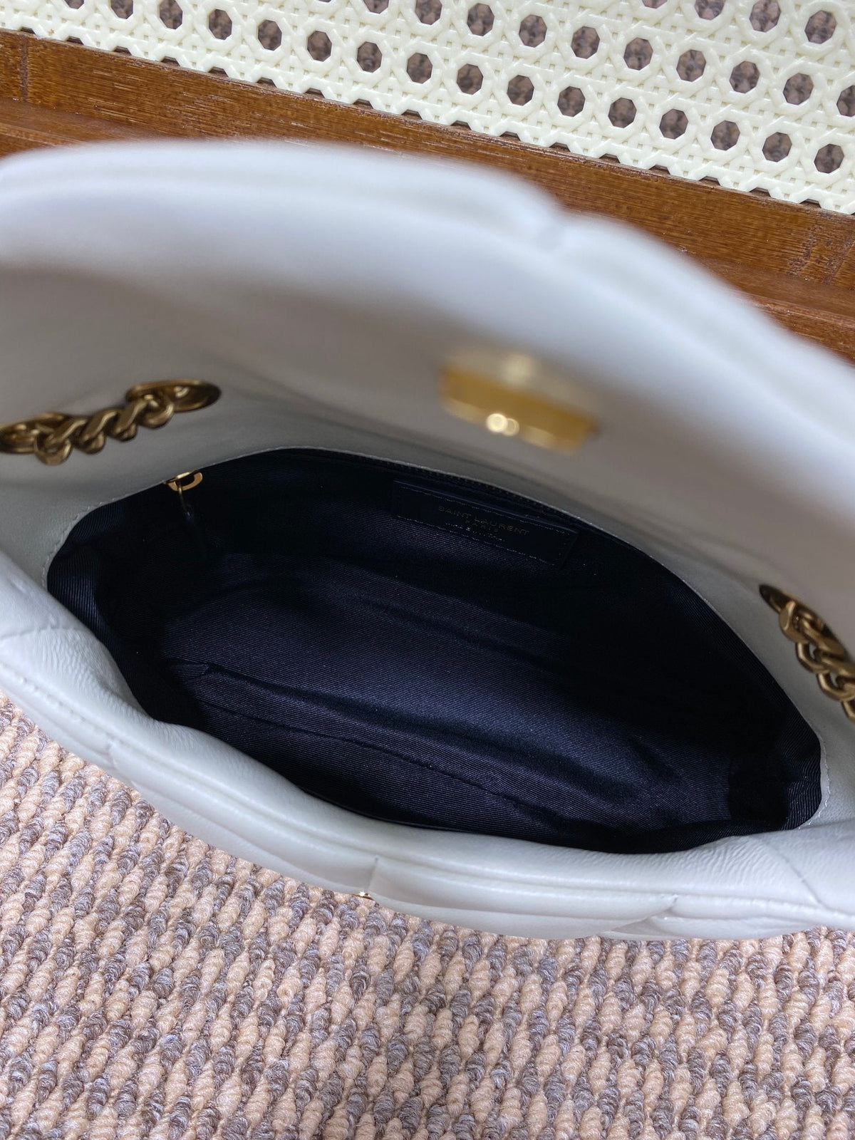 Saint Laurent Puffer Toy 23 in White Lambskin Gold Hardware Bag