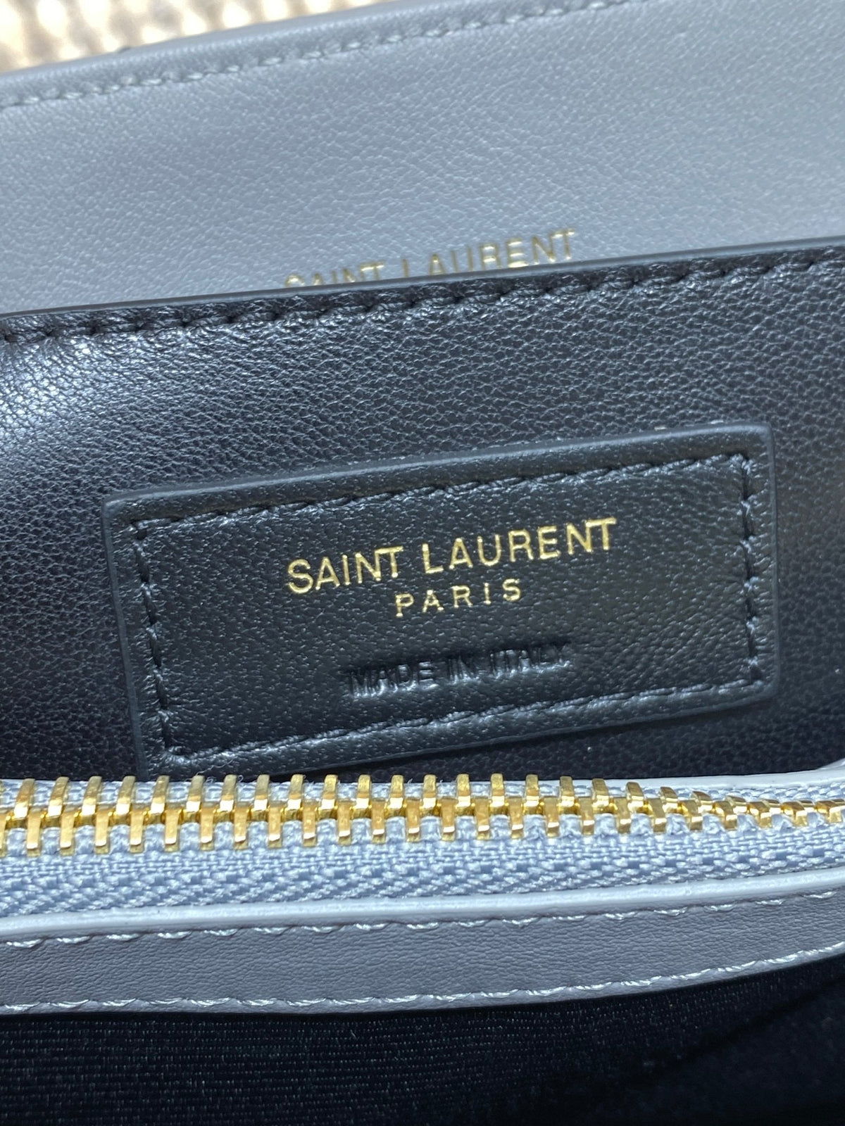 Saint Laurent Loulou Small 25 in Ash Blue Lambskin Gold Hardware Bag