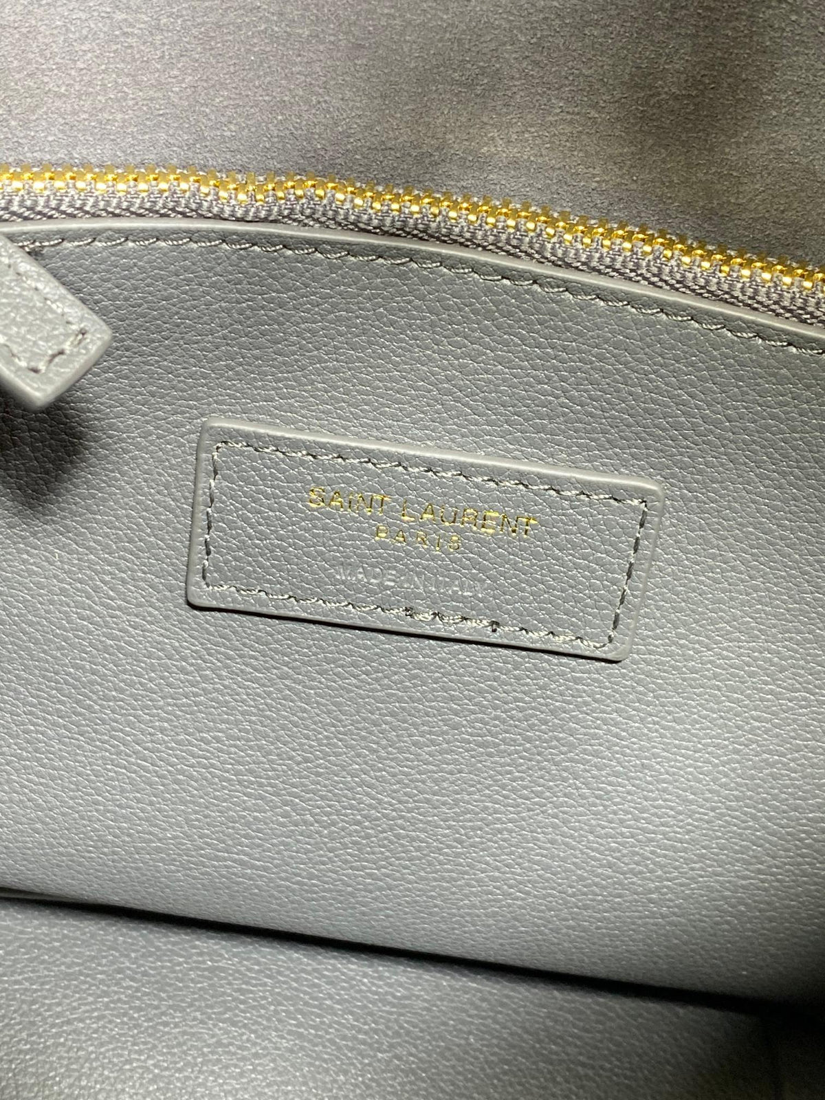 Saint Laurent Le 5 À 7 Small Supple 22 in Nepal Blue Calfskin Gold Buckle Bag