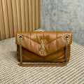 Saint Laurent Puffer Small 29 in Bronze Brown Lambskin Gold Hardware Bag