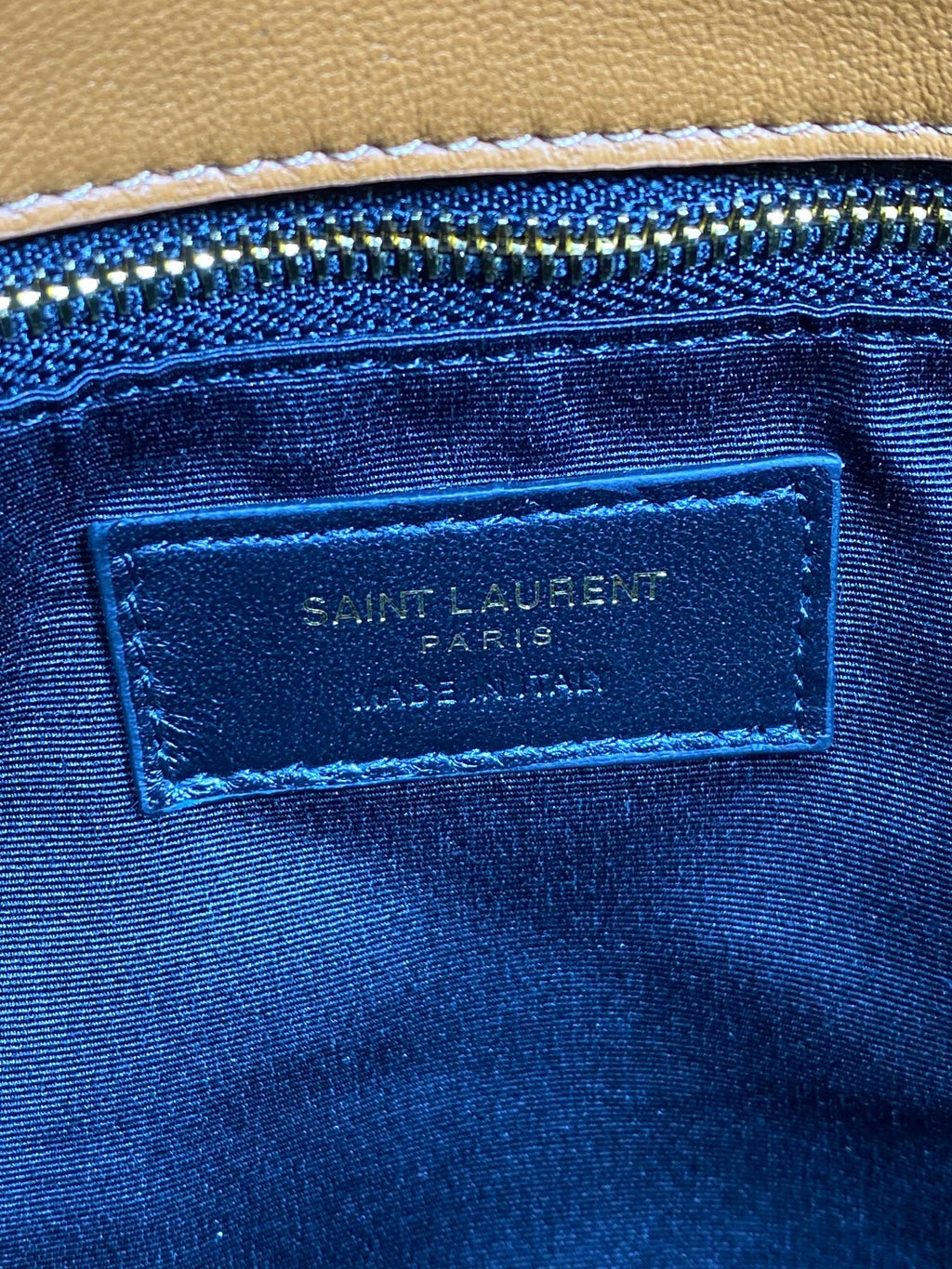 Saint Laurent Puffer Small 29 in Bronze Brown Lambskin Gold Hardware Bag